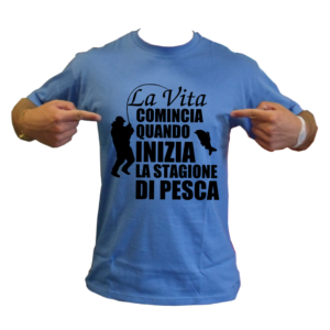 t-shirt pescatori la vita comincia quando inizia la stagione di pesca