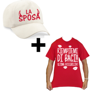 KIT cappellino maglietta sposa addio al nubilato la sposa t-shirt baci idea