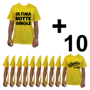 KIT maglietta t-shirt addio al celibato modello sposo ULTIMA NOTTE SINGLE idea gruppo staff team 10