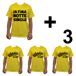 KIT maglietta t-shirt addio al celibato modello sposo ULTIMA NOTTE SINGLE idea gruppo staff team 3