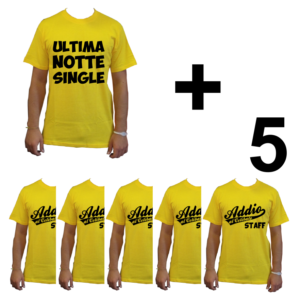 KIT maglietta t-shirt addio al celibato modello sposo ULTIMA NOTTE SINGLE idea gruppo staff team 5