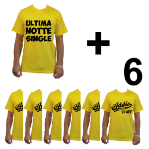 KIT maglietta t-shirt addio al celibato modello sposo ULTIMA NOTTE SINGLE idea gruppo staff team 6