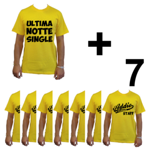 KIT maglietta t-shirt addio al celibato modello sposo ULTIMA NOTTE SINGLE idea gruppo staff team 7