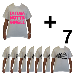 KIT maglietta t-shirt magliette addio al nubilato modello la sposa ultima notte single idea gruppo staff 7