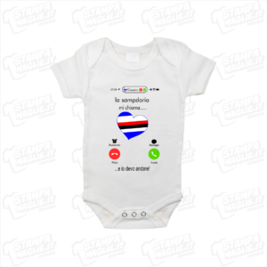 Body La sampdoria chiama e io devo andare regalo amante del calcio personalizzato per bambino t-shirt maglia megietta