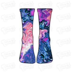 Calzino Calzettino personalizzato Astratto spazio abstract space colorato simpatico divertente regalo moda stampato idea regalo gift sorpresa calza piede foot foto personale