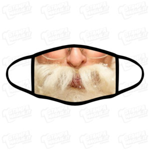 Mascherina Babbo Natale bordo nero simpatica divertente lavabile covid Baffo Santa Claus Christmas Holiday vacanze father xmas
