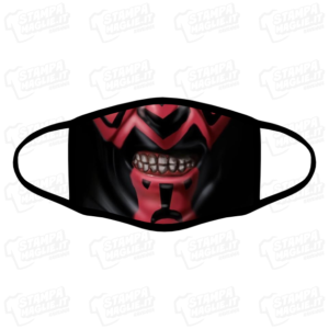 Mascherina Darth Maul lavabile bordo nero simpatica divertente star wars personaggi fil tv serie cattivi cattivo nero labbra covid19 coronavirus viso bocca