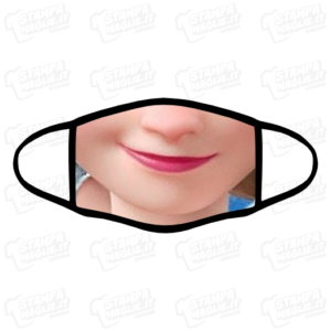 Mascherina Elsa Frozen personalizzata bordo nero sublimatico lavabile stampata protezione covid divertente simpatica film cartoni bambini