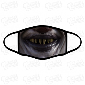 Mascherina Halloween bocca sangue zucca clown cattivo horror bocca cucita cucitura terrore coltello covid lavabile 24 ore regalo bordo nero