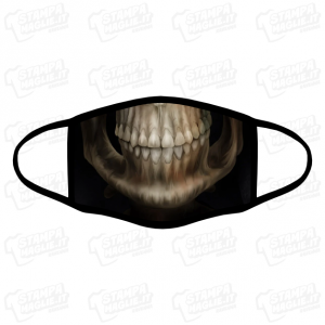 Mascherina Halloween morte death scheletro skull bocca sangue zucca clown cattivo horror bocca cucita cucitura terrore coltello covid lavabile 24 ore regalo bordo nero