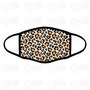 Mascherina Leopardato maculato bordo nero stilizzato classico femminile lavabile sorpresa divertente regalo amica amico covid pensiero donna bambina animalier animali texture