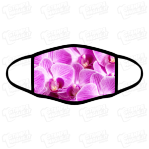 Mascherina Orchidea rosa bordo nero personalizzata sublimatico lavabile stampata protezione covid divertente fiore flower floreale fucsia orchid femminile giardinaggio