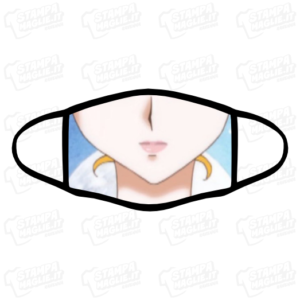 Mascherina Sailor Moon Serenity personalizzata bordo nero sublimatico lavabile stampata protezione covid divertente simpatica film cartoni bambini cristallo luna anni 90