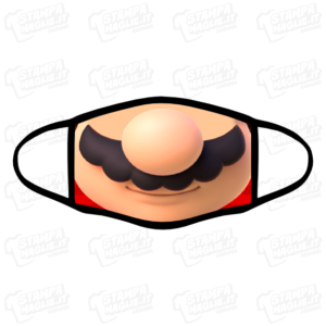 Mascherina Super Mario lavabile bordo nero simpatica divertente personaggio videogioco player play game gamer anni90 anni80 nintendo playstation covid19 coronavirus viso bocca