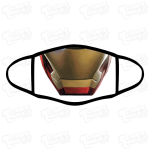 Mascherina ironman bordo nero iron man personalizzata covid19 lavabile film avenger avengers marvel personaggi supereroi tony stark viso maschera
