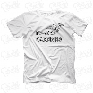 Povero gabbiano disegno Maglietta t-shirt Povero gabbiano scritta tormentone tic toc Gianni celeste divertente spedizione rapida