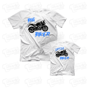T-shirt Big Little Biker maglia maglietta festa del papà dad father day regalo pensiero gift genitori genitore maschio figli personalizzata motori moto
