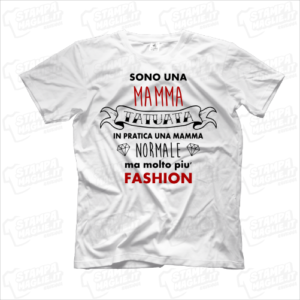 T-shirt Sono una mamma tatuata maglia maglietta divertente simpatica regalo mom mother genitore femminile femmina donna figli bambini bambino tatuaggi tatoo tatuata