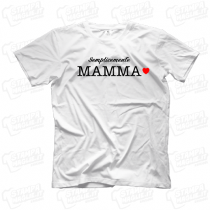 T-shirt maglia maglietta Semplicemente Mamma regalo festa della mamma cuori bambini mother day regalo simpatico mother migliore del monto last minute 24 ore figlio unico