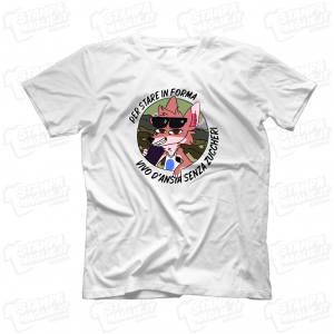 T-shirt maglietta maglia Michele Farinella design grafica Per restare in forma vivo d'ansia senza zuccheri la crisi dei 30 trentanni in un fumetto