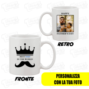 Tazza Happy father's day festa del papà personalizzabile fotografia the best dad daddy regalo bambini bambino