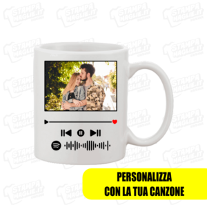 Tazza canzone codice song spotify musica dedica dedicare brano musicale regalo innamorati fidanzata love amore personale personalizzata fotografia