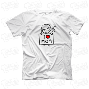 Tshirt maglia maglietta I love mom bimba regalo festa della mamma