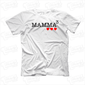 Tshirt maglia maglietta Mamma alla terza regalo festa della mamma cuori bambini