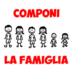 famiglia stilizzata adesivo da auto