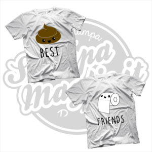 maglietta t-shirt best friends cacca e carta igienica