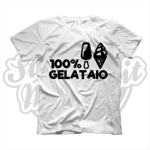 maglietta t-shirt maglia tshirt idea regalo lavoro 100% gelataio