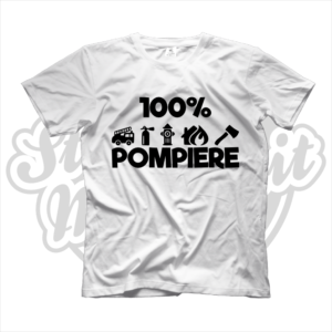 maglietta t-shirt maglia tshirt idea regalo lavoro 100% pompiere