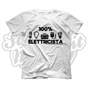 maglietta t-shirt maglia tshirt lavoro 100% elettricista