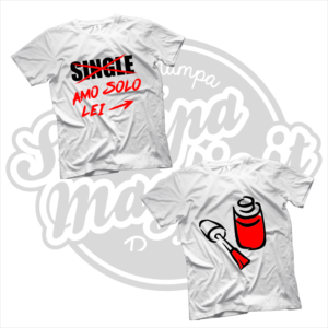 maglietta t-shirt single amo solo lei smalto ragazza gelosa