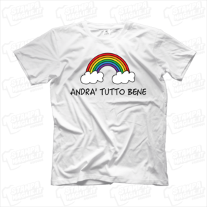 maglietta tshirt t-shirt covid-19 andrà tutto bene rainbow italia roma pisa milano genova brescia codogno prospettiva coronavirus maglietta simpatica pandemia covid19 italia 2