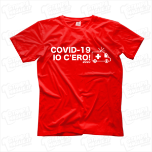maglietta tshirt t-shirt covid-19 io c'ero ambulanza coronavirus maglietta simpatica pandemia covid19 italia