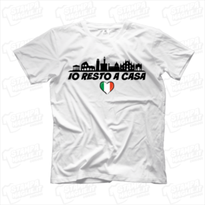 maglietta tshirt t-shirt covid-19 io resto a casa arcobaleno prospettiva coronavirus maglietta simpatica pandemia covid19 italia