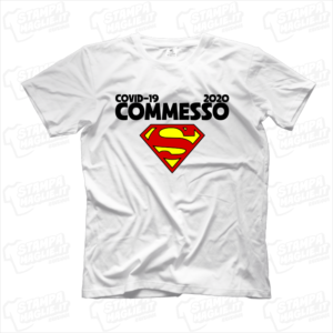 maglietta tshirt t-shirt covid-19 super commesso coronavirus maglietta simpatica pandemia covid19 italia