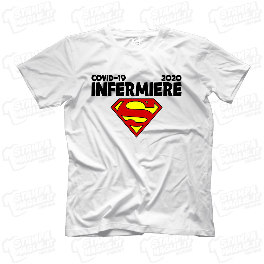 T Shirt Maglietta maglia Super Infermiere Covid 19 coronavirus
