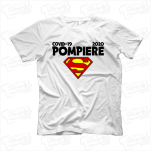 maglietta tshirt t-shirt covid-19 super pompiere coronavirus maglietta simpatica pandemia covid19 italia