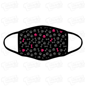 mascherina bordo nero cane rosa femmina pet animale domestico cagnolino cucciolo dog personalizzata covid19 lavabile simpatica divertente sublimatica