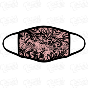 mascherina bordo nero pizzo damasco nero rosa barocco elegante maschera da sera discoteca festa raffinata riccioli decori personalizzata covid19 lavabile sublimatica