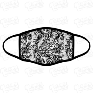 mascherina bordo nero pizzo fiori merletti barocco elegante maschera da sera discoteca festa raffinata riccioli decori personalizzata covid19 lavabile simpatica divertente sublimatica