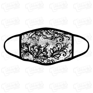 mascherina bordo nero pizzo merletti barocco elegante maschera da sera discoteca festa raffinata riccioli decori personalizzata covid19 lavabile simpatica divertente sublimatica