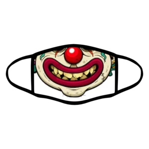 mascherina bordo nero clown horror personalizzata covid19 lavabile divertente simpatica