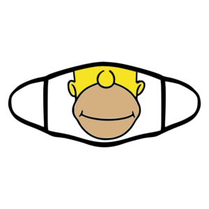 mascherina bordo nero homer simpson personalizzata covid19 lavabile