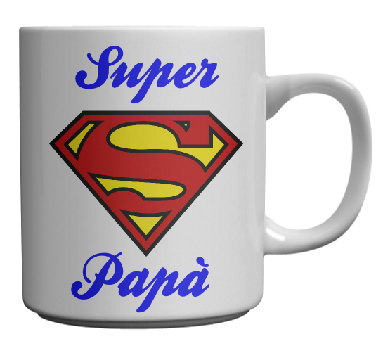 Tazza super papà idea regalo festa del papà logo superman