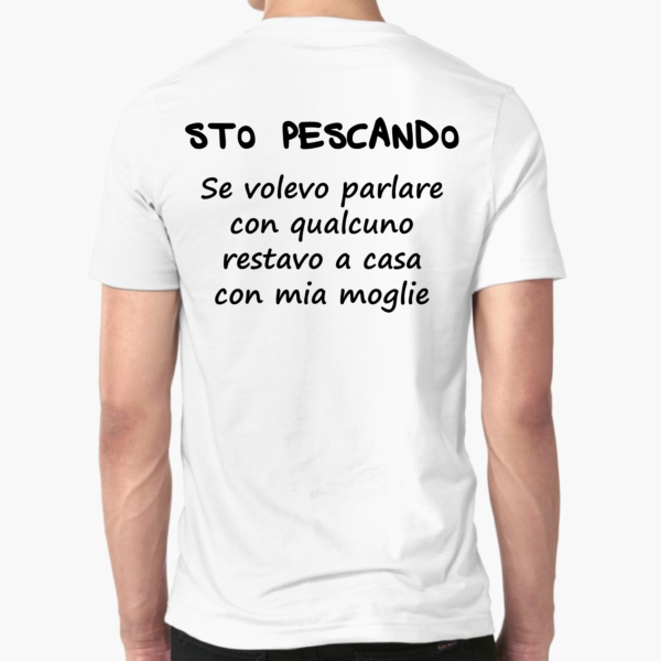 sto pescando se volevo parlare con qualcuno rimanevo a casa con mia moglie pesca maglietta pesca pescatore t-shirt tshirt sconto